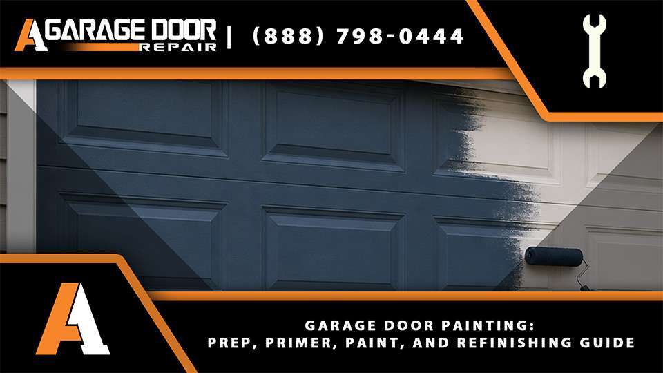 Garage door painting and refinishing project showing repainting, paint prep, and a fresh garage door paint job near you.