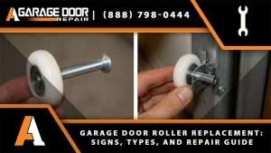 Garage door roller replacement for worn or nylon garage door rollers, plus garage door roller repair near you.